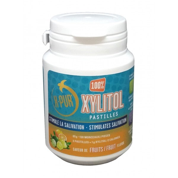 X-PUR 100% Xylitol Pastilles, Fruit Flavour - 130 Pieces