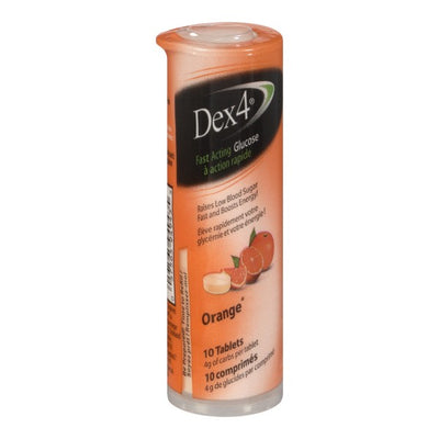 Dex4 Glucose Tablets Orange, 10 Chewable Tablets (Box of 12)
