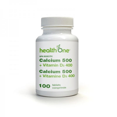 health One Calcium 500 + Vitmain D3 400, 100 Tablets