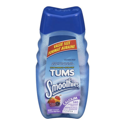 Tums Extra Strength Antacid, Berry Fusion Smoothies - 140 Count
