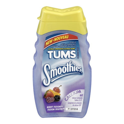 Tums Extra Strength Antacid, Berry Fusion Smoothies - 60 Count
